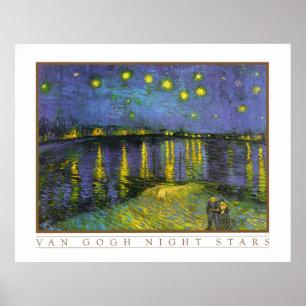 Starry natt över Rhonen av Vincent Van Gogh Poster