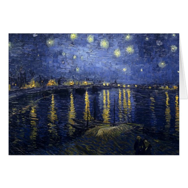 Starry natt över Rhonen Hälsningskort (Framsidan Horizontal)