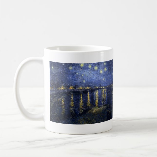 Starry natt över Rhonen Kaffemugg (Vänster)