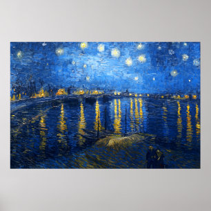 Starry natt över Rhonen, Van Gogh Poster