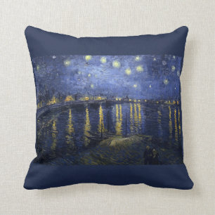 Starry natt över Rhonen - Vanet Gogh (1888) Kudde