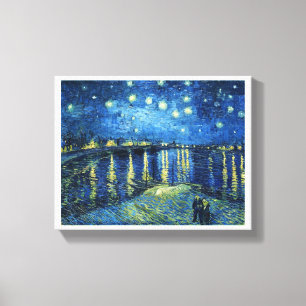 Starry natt över Rhonen Vincent Van Gogh Canvastryck