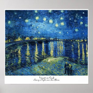 Starry natt över Rhonen Vincent Van Gogh Poster