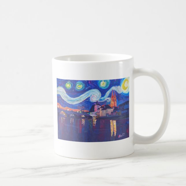 Starry natt på Regensburg Kaffemugg (Höger)