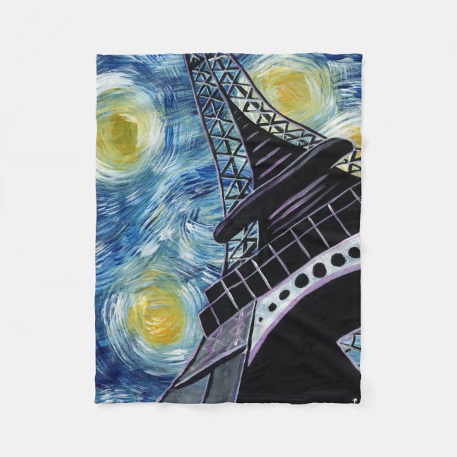 Starry natt Paris Fleecefilt (Framsidan)