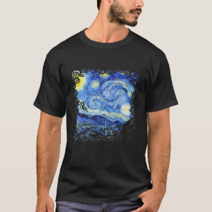 Starry Natt sned av Vincent Van Gogh Berömd P T Shirt