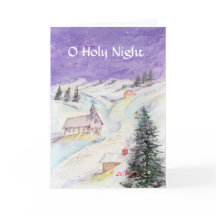 Starry natt som draperas i snöjulvattenfärg