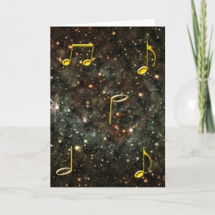 Starry natt tomma Notecard för musik notermelodi Kort