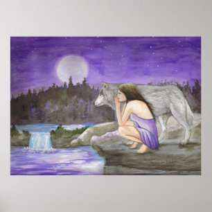 starry natt vid Lori Karels Poster