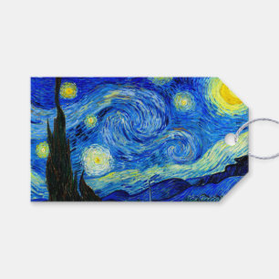 Starry natt vid Van Gogh konst Presentetikett