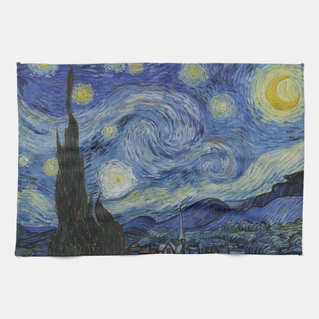 Starry Natt Vincent van Gogh målning Kökshandduk (Horisontell)