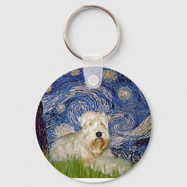 Starry Natt - Wheaten Terrier 1 Nyckelring (Framsida)