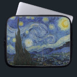 Starry-natten Laptop Fodral<br><div class="desc">Starry Night av Vincent van Gogh. Stjärnnatten är en målning av den nederländske postimponerande konstnären Vincent van Gogh. Målaren skildrar vyn utanför sitt sanitariumfönster på natten,  även om den målades från minnet under dagen. Mittdelen visar byn Saint-Rémy under ett snurrande himlar,  från asyl till norr.</div>
