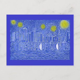 Starry Natten över New York.. Vem är John Galt? Vykort
