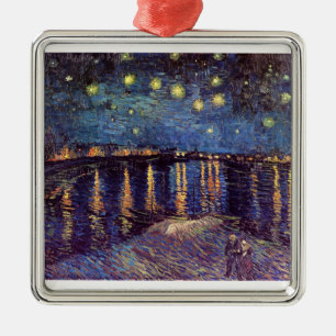 Starry Natten över Rhone Julgransprydnad Metall