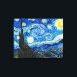 Starry-natten | Van Gogh | Canvastryck<br><div class="desc">Starry Natt är en olje-on-canvas-målning av den nederländske Post-Impressionistiske målaren Vincent van Gogh. I juni 1889 skildras synen från det öster-vända fönstret på hans asylrum i Saint-Rémy-de-Provence,  precis före soluppgången,  med tillägg av en imaginär by.</div>