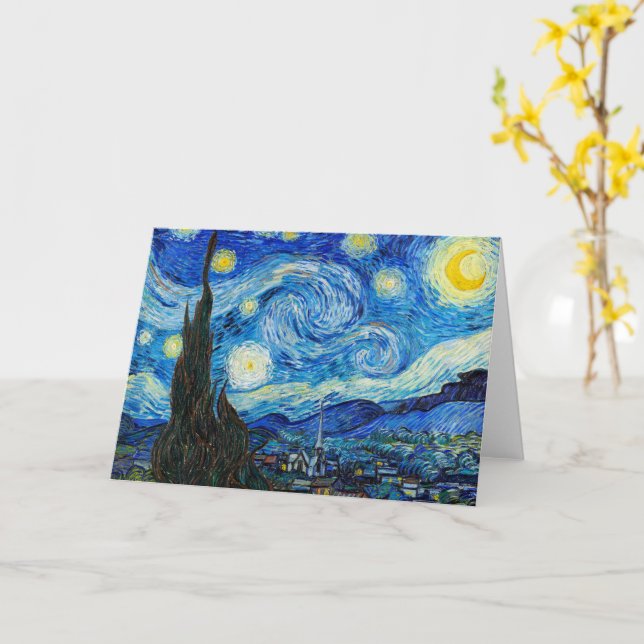 Starry-natten | Van Gogh | Kort (Gul blomma)