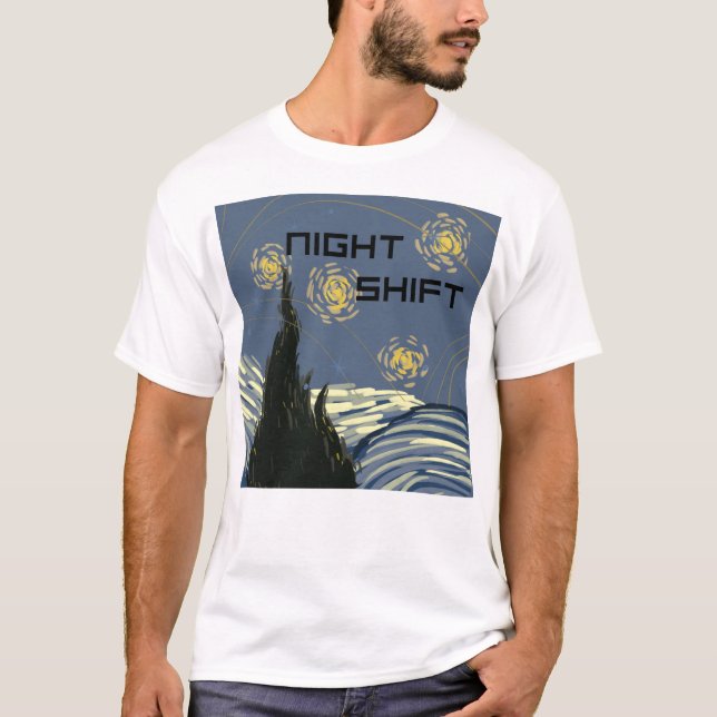 Starry "Nattskift" i stil i Van Gogh T Shirt (Framsida)