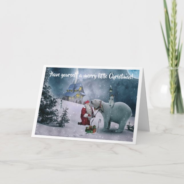 Starry Natttomten med Polar Bears jul jul Kort (Framsida)