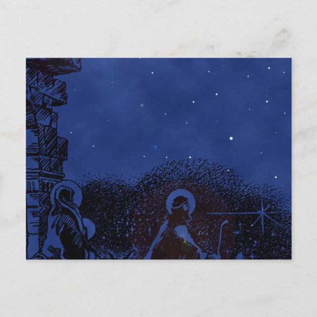 Starry Nght Nativitet Vykort (Framsida)