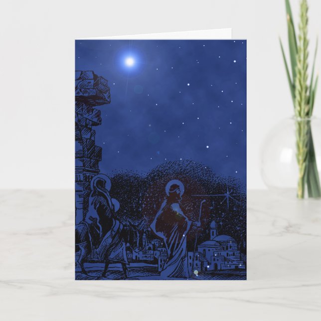 Starry Nght Ntivity Scene Helgkort (Framsida)
