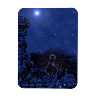Starry Nght Ntivity Scene Magnet