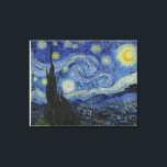 Starry Nigh av Van Gogh, Original Storlek Canvastryck<br><div class="desc">Starry Natt är en olja på canvas av den nederländske postimponerande målaren Vincent van Gogh. I juni 1889 skildras synpunkten från det öster-vända fönstret på hans asylrum i Saint-Rémy-de-Provence,  precis före soluppgången,  med tillägg av en idealiserad by.</div>