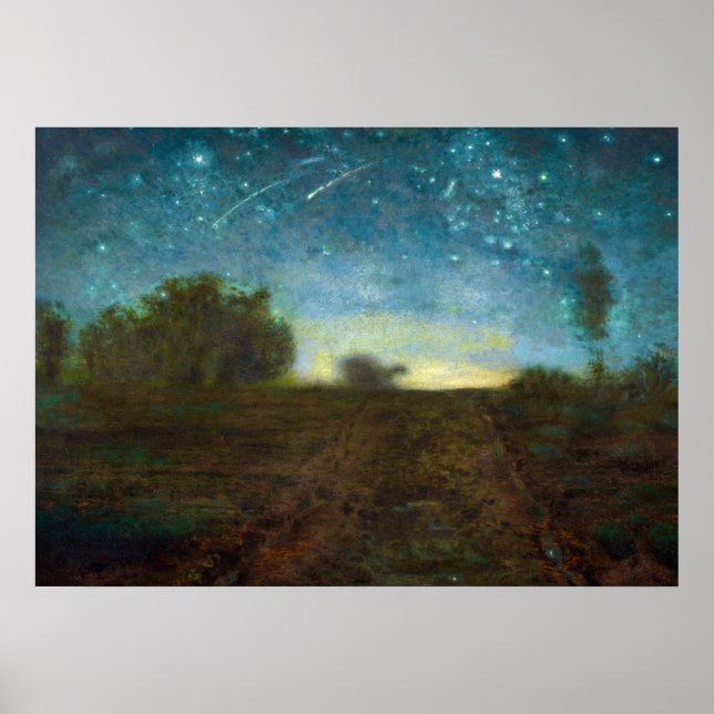 Starry Night, 1850-1865 av Jean-Francois Millet Poster (Framsidan)
