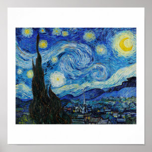 "STARRY NIGHT" 1889 BY VINCENT VAN GOGH POSTER