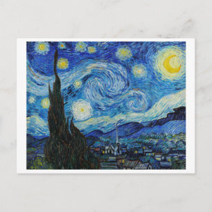 "STARRY NIGHT" 1889 BY VINCENT VAN GOGH VYKORT
