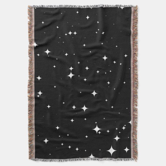 Starry Night 8K Seamless Pattern Throw Blanket Filt (Framsidan Vertikal)