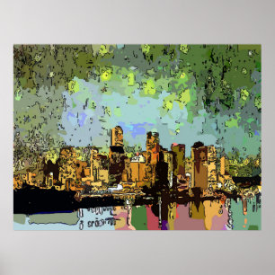 Starry Night Abstrakt New Orleans Poster