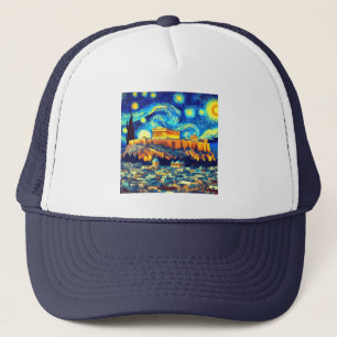 Starry Night Acropolis Aten Grekland Keps