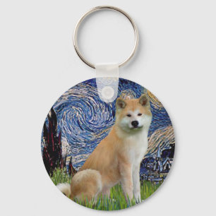 Starry Night - Akita Inu Nyckelring