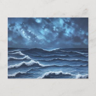 Starry Night and Ocean Vinkarare Vykort