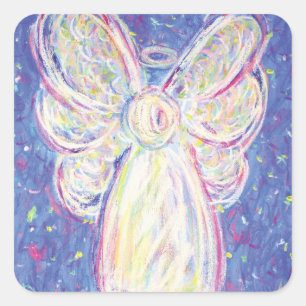 Starry Night Angel Art Decal Stickers Fyrkantigt Klistermärke