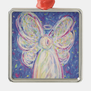 Starry Night Angel Art Helgdag Gift Ornaments Julgransprydnad Metall