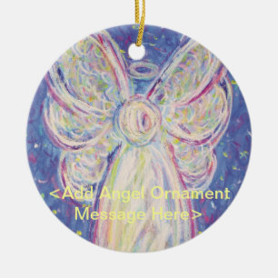 Starry Night Angel Helgdag Anpassningsbar Gift Orn Julgransprydnad Keramik