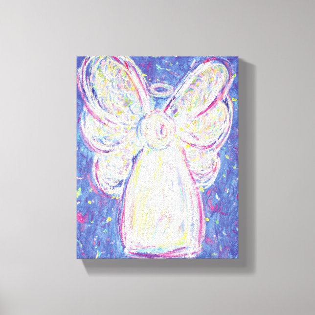 Starry Night Angel Painting Wrapped Canvas Art (Framsida)