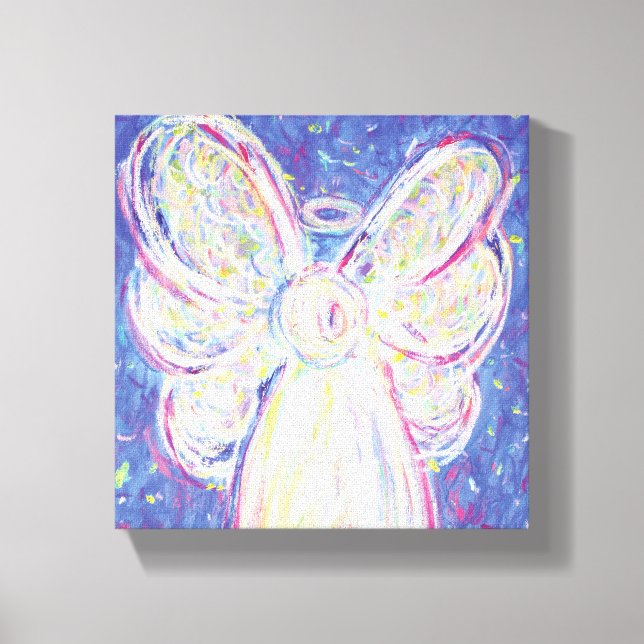 Starry Night Angel Painting Wrapped Canvas Art (Framsida)