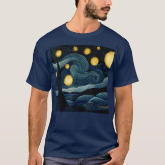 Starry Night Art Deco Vincent van Gogh Art 280 T Shirt