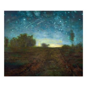 Starry Night av Jean-Francois Millet Fototryck
