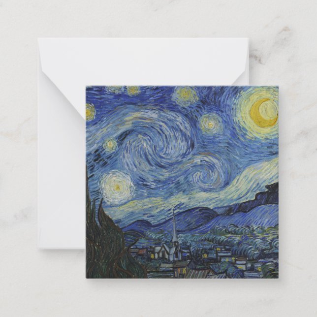 "Starry Night" av Van Gogh Anteckningskort (Framsida)
