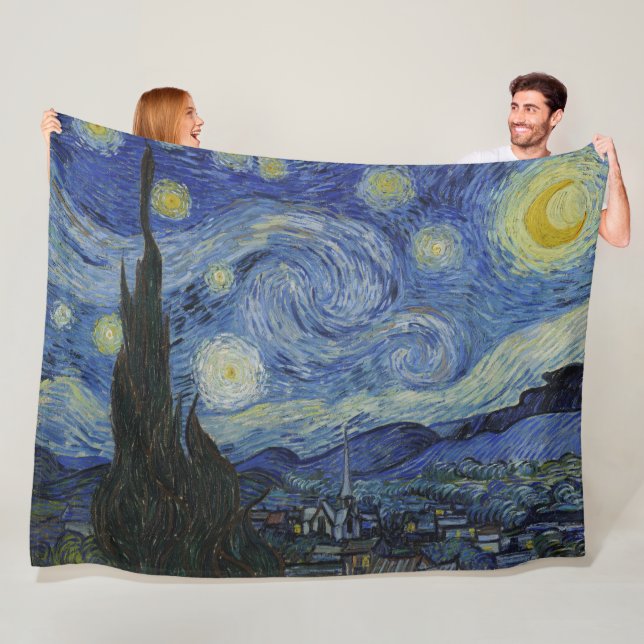 "Starry Night" av Van Gogh Fleecefilt (På plats)