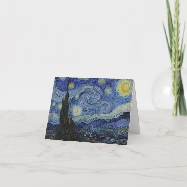 "Starry Night" av Van Gogh Helgkort (Framsida)