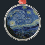 "Starry Night" av Van Gogh Julgransprydnad Metall<br><div class="desc">Den här designen har en mycket hög upplösning och oredigerad återgivning av Van Goghs berömd "Starry Night"-målning.</div>