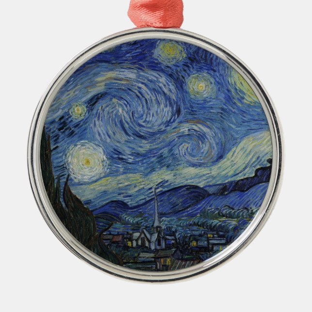 "Starry Night" av Van Gogh Julgransprydnad Metall (Framsidan)