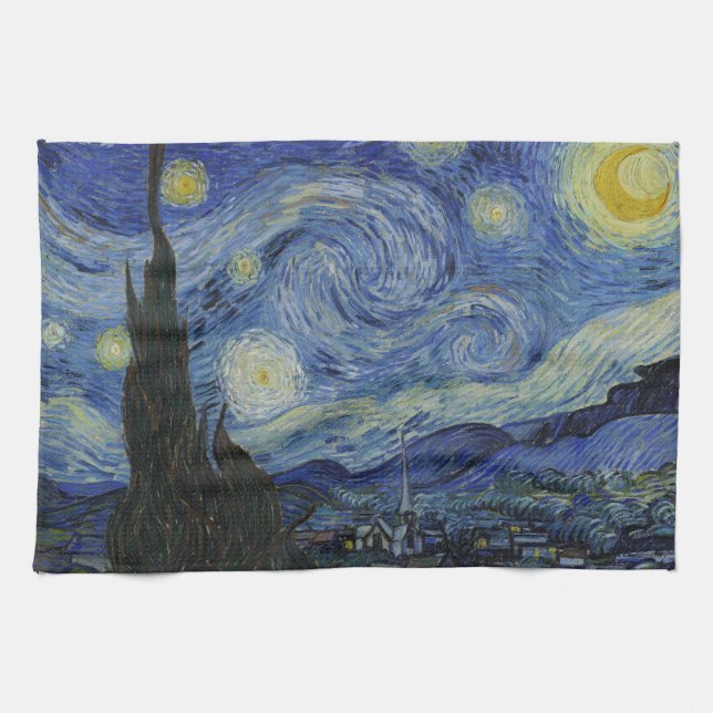 "Starry Night" av Van Gogh Kökshandduk (Horisontell)