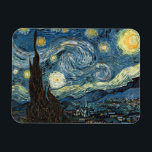 Starry Night av Van Gogh Magnet<br><div class="desc">Vincent Van Gogh's Starry Night. 1889 Olja på Canvas. Museum för modern konst,  New York City</div>