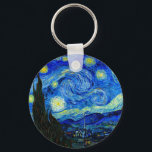 Starry Night av Van Gogh Nyckelring<br><div class="desc">Vincent van Gogh - Starry Natt målade på St Remy,  Frankrike i 1889 Fine Art Print. Den här bilden har förbättrats digitalt för att återställa den ursprungliga feta,  ljusa färger - en perfekt för vilken konst som helst älskare!</div>